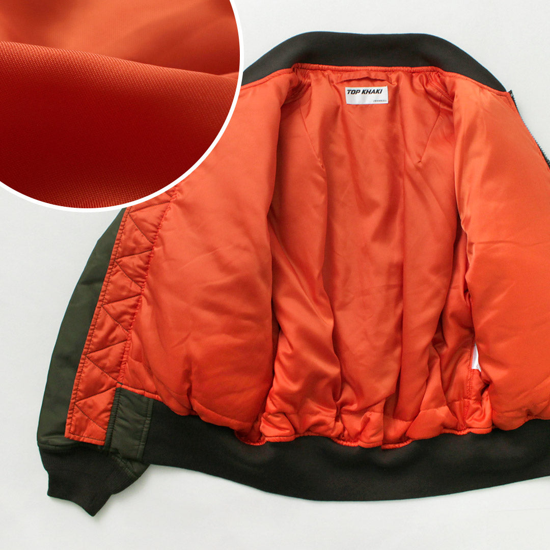 Top caki / ma-1 chaqueta de vuelo de nylon