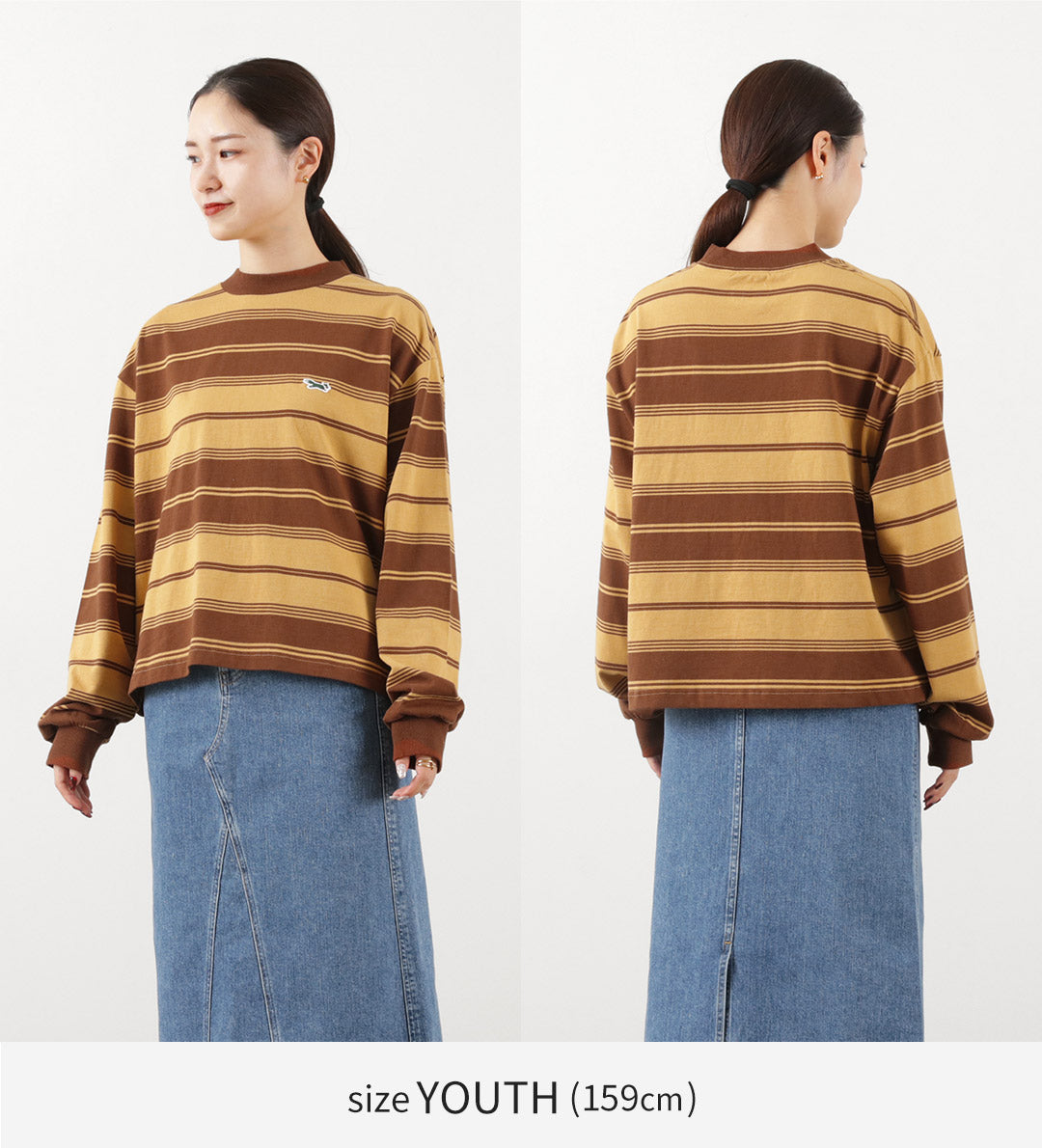 THE FOX / Fox Striped Crew Neck Long Sleeve T-Shirt