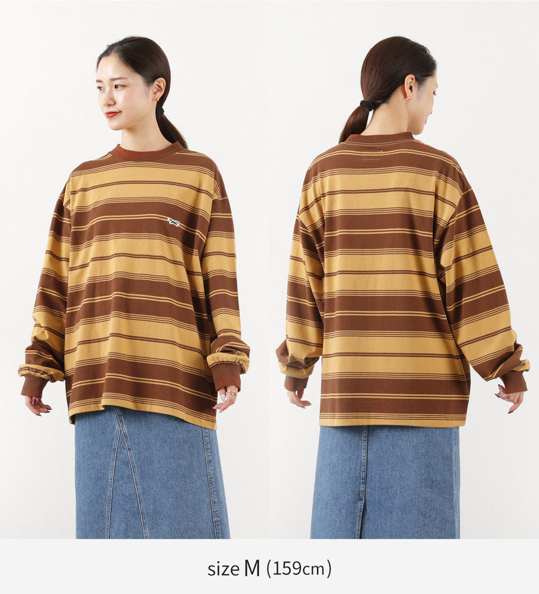 THE FOX / Fox Striped Crew Neck Long Sleeve T-Shirt