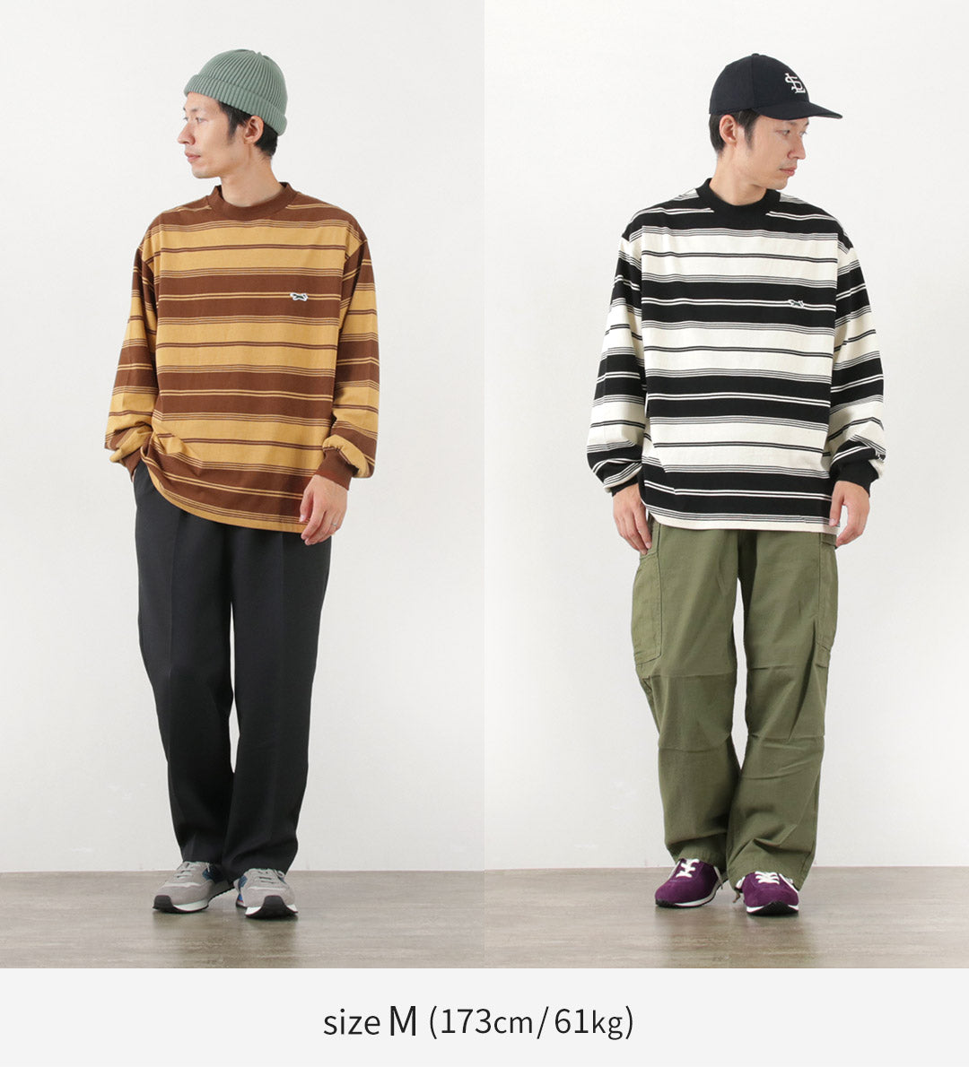 THE FOX / Fox Striped Crew Neck Long Sleeve T-Shirt