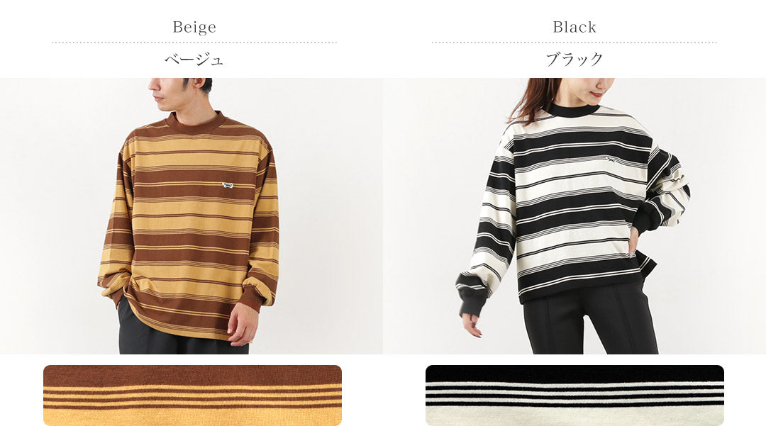 THE FOX / Fox Striped Crew Neck Long Sleeve T-Shirt