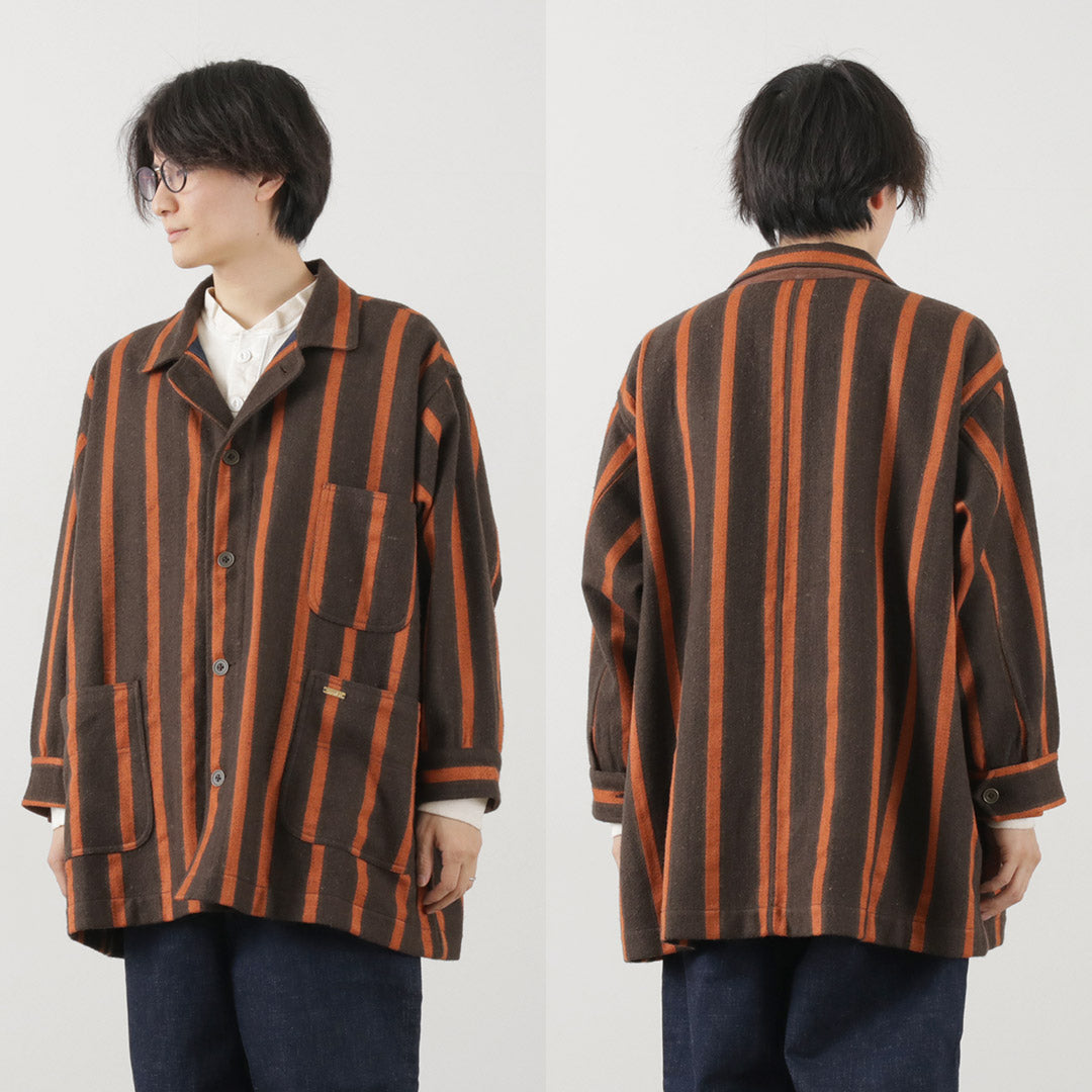 Manos lentas / Stripe de la vieja escuela Fit Coverall Coatall