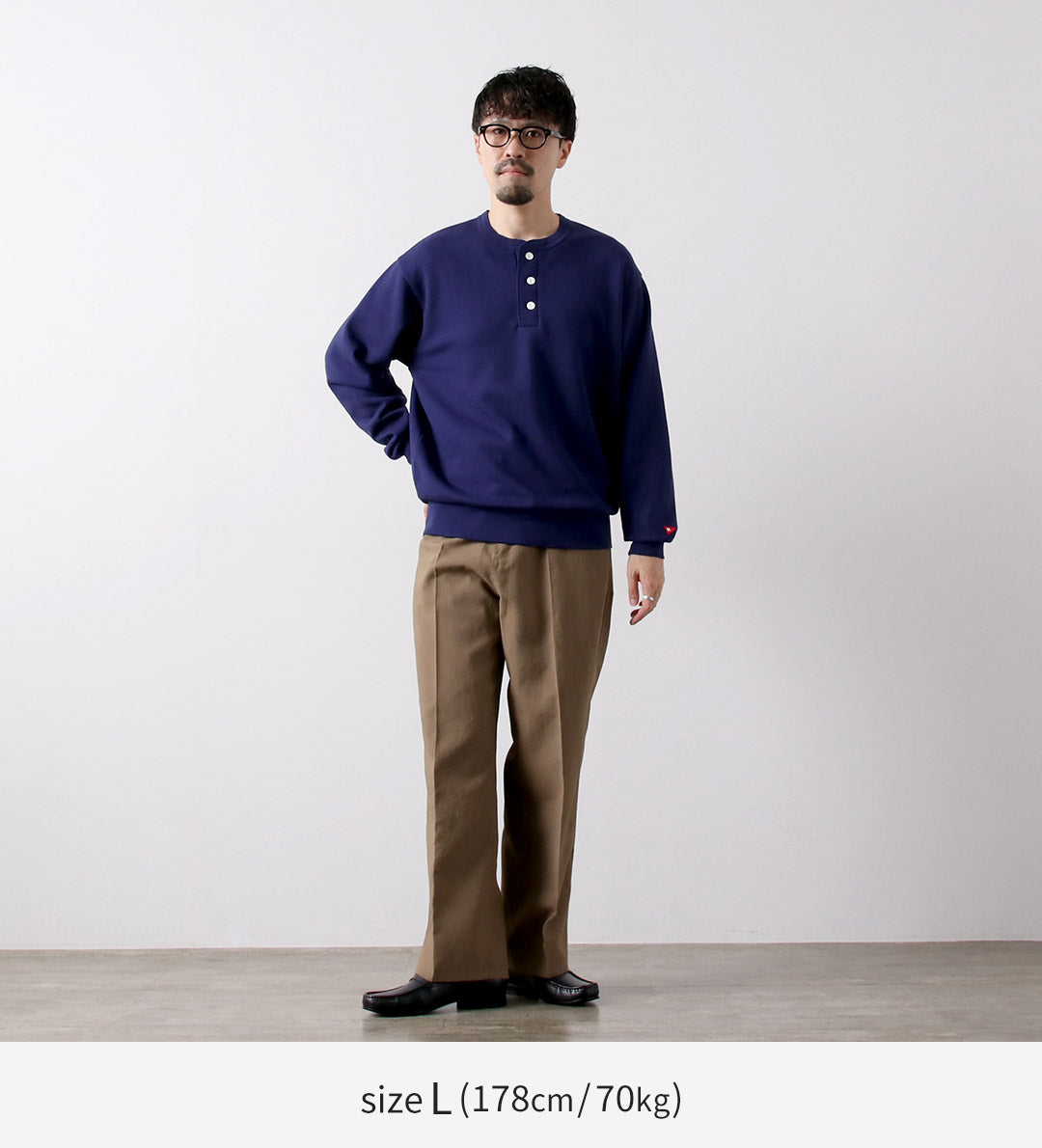 Sweat-shirt Healthknit / Classic Henley Neck Long Mancheve