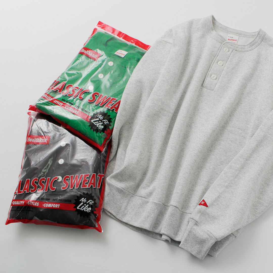 Sweat-shirt Healthknit / Classic Henley Neck Long Mancheve