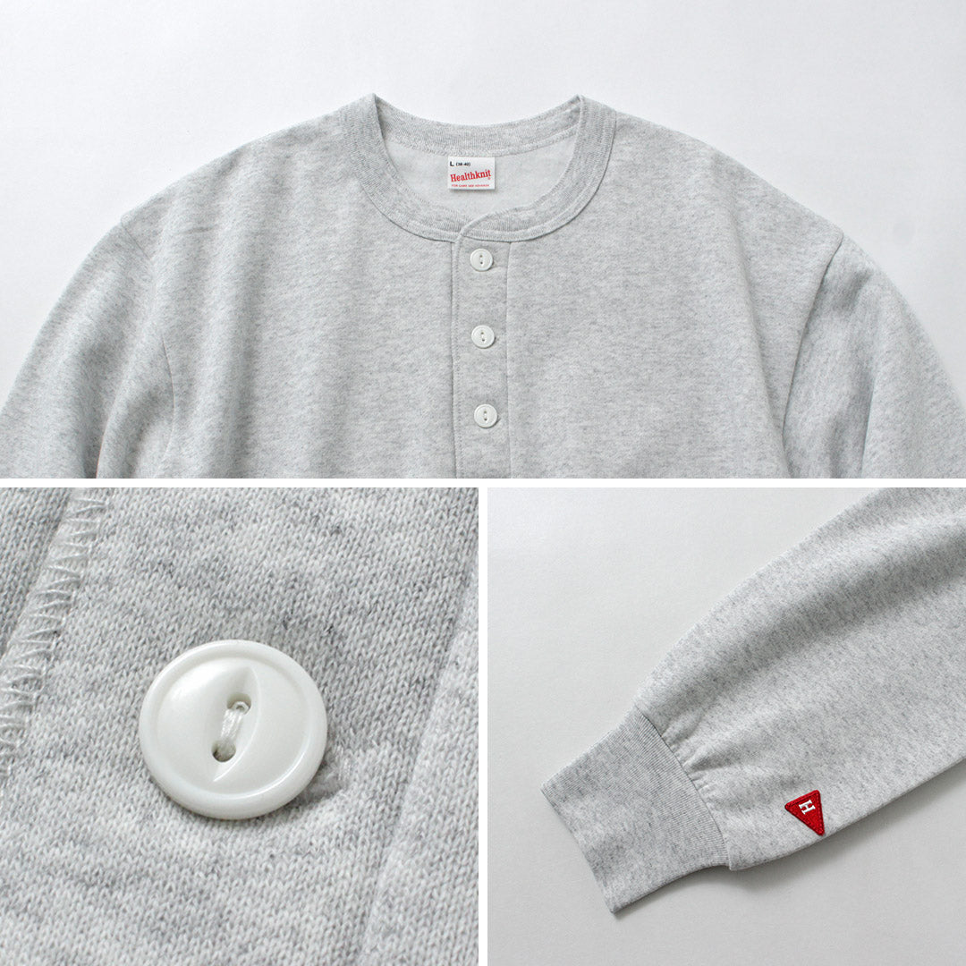 Sweat-shirt Healthknit / Classic Henley Neck Long Mancheve