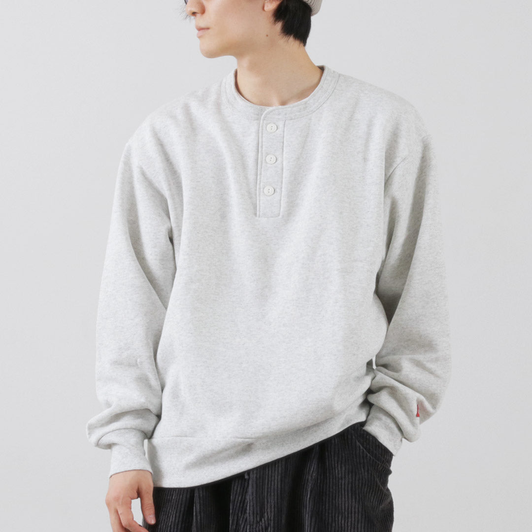 Healthnit / Classic Sweatshirt Henley Neck Long Sleeve