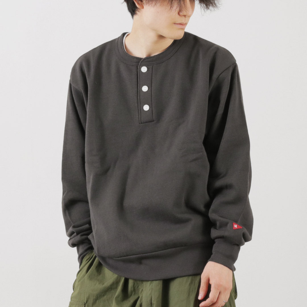 HEALTHKNIT / Classic Sweatshirt Henley Neck Long Sleeve