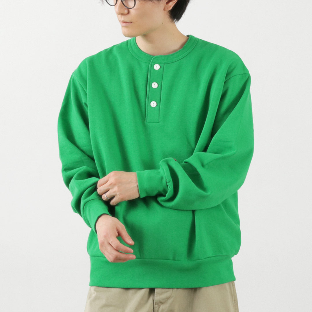 HEALTHKNIT / Classic Sweatshirt Henley Neck Long Sleeve