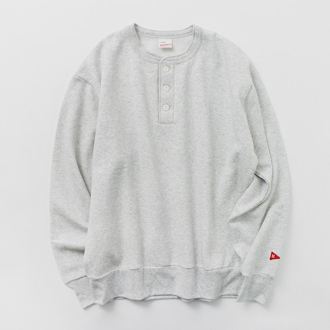 HEALTHKNIT / Classic Sweatshirt Henley Neck Long Sleeve