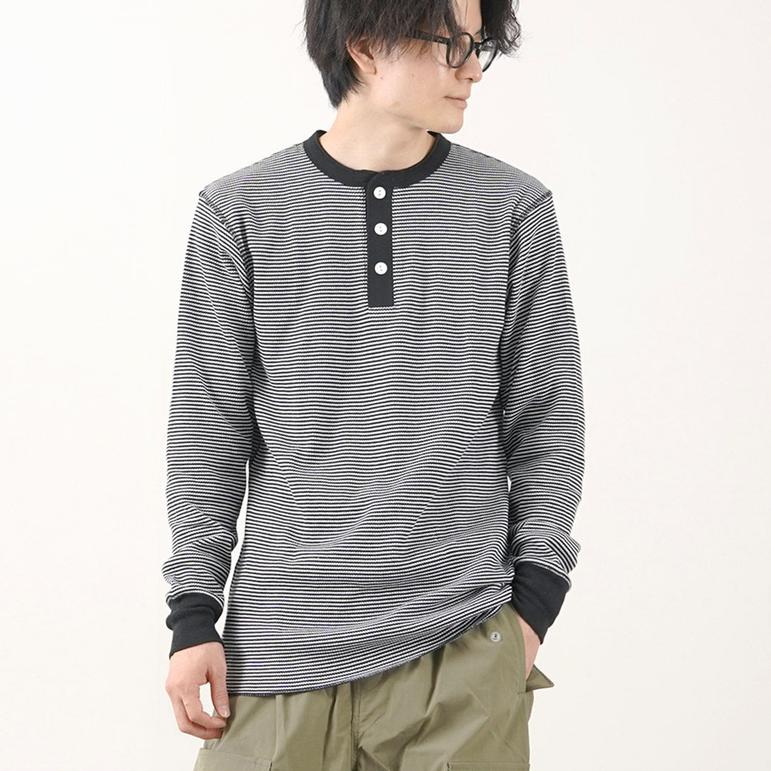 Health Knit / Basic Waffle Henley Neck長袖