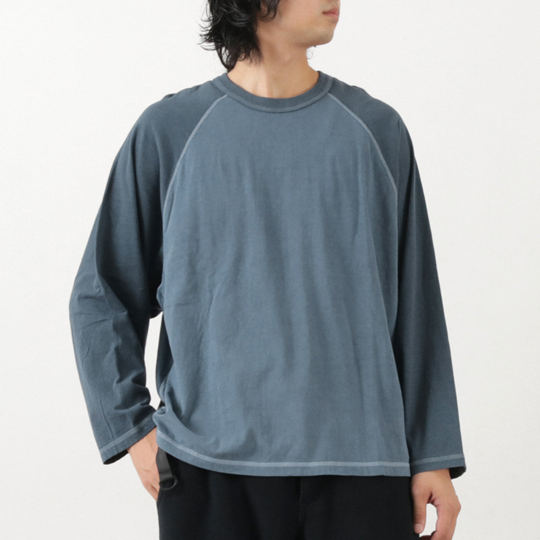 moc t / overdyed 야구장 긴 소매 큰 티