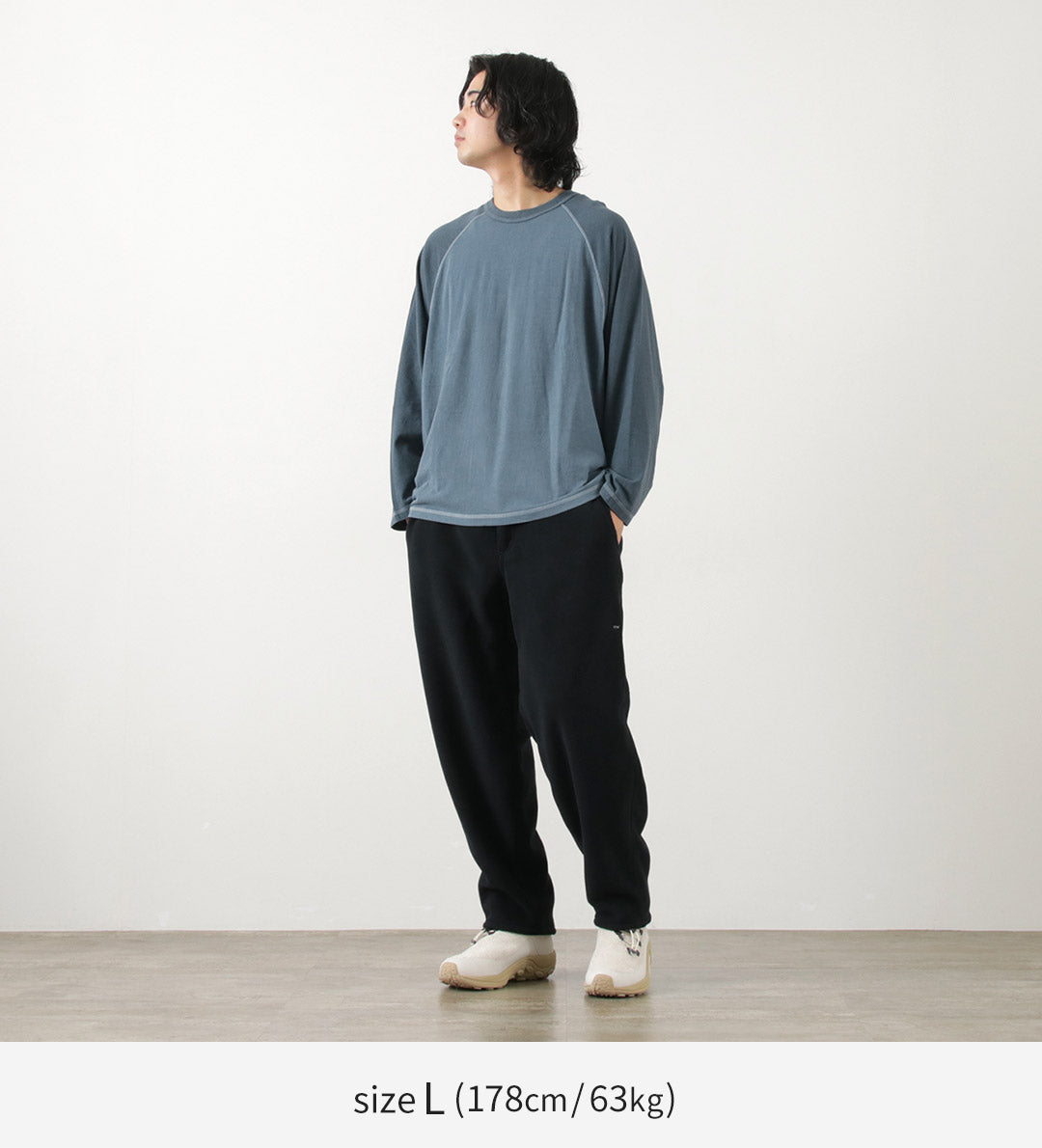 moc t / overdyed 야구장 긴 소매 큰 티