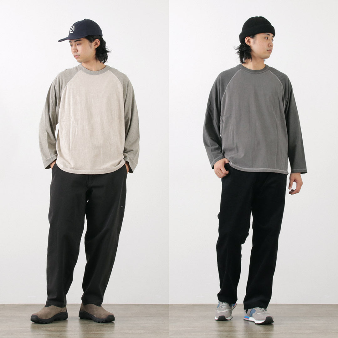 moc t / overdyed 야구장 긴 소매 큰 티