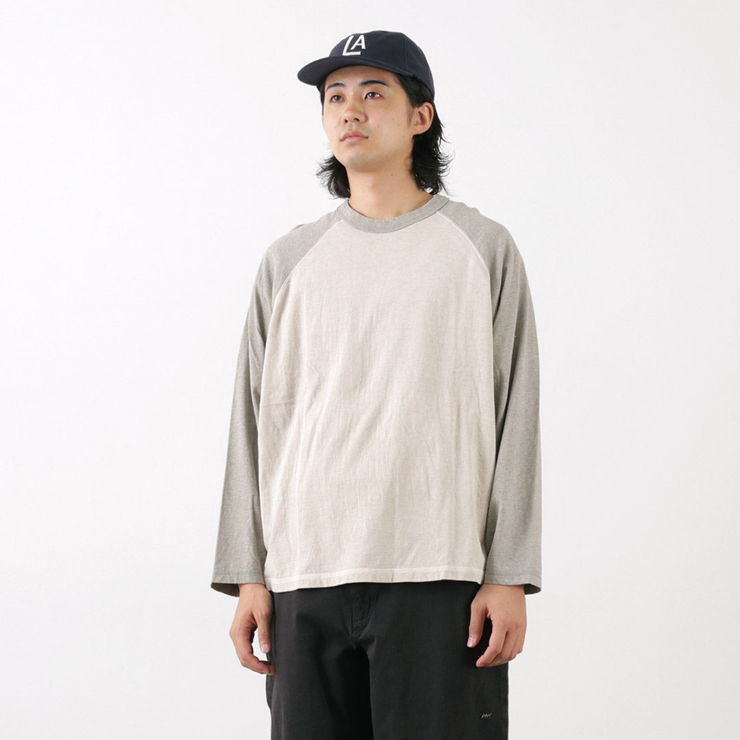 moc t / overdyed 야구장 긴 소매 큰 티