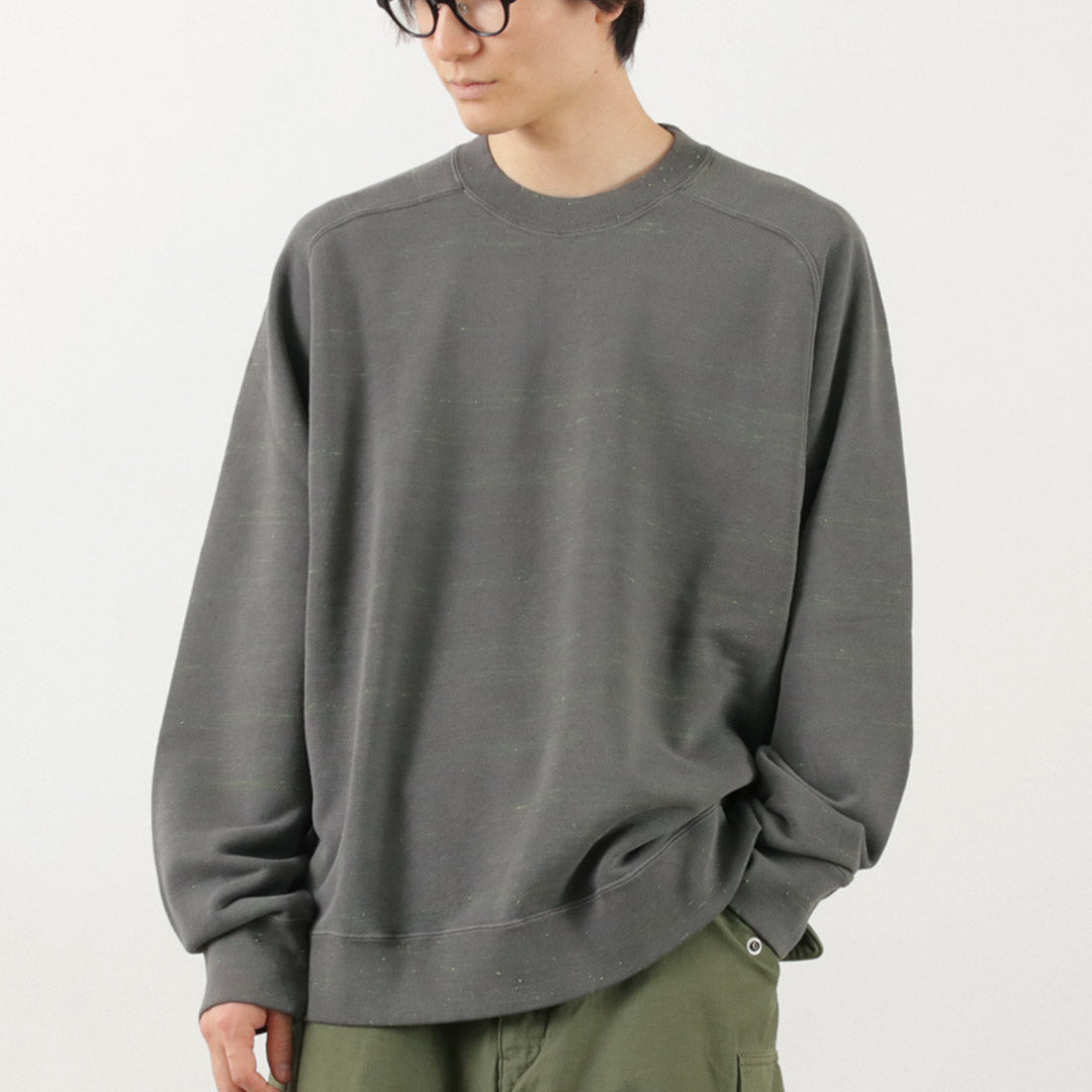 Moc T / Neon Script Loopwheel Overdyed Raglan Long Sleeve Sweatshirt