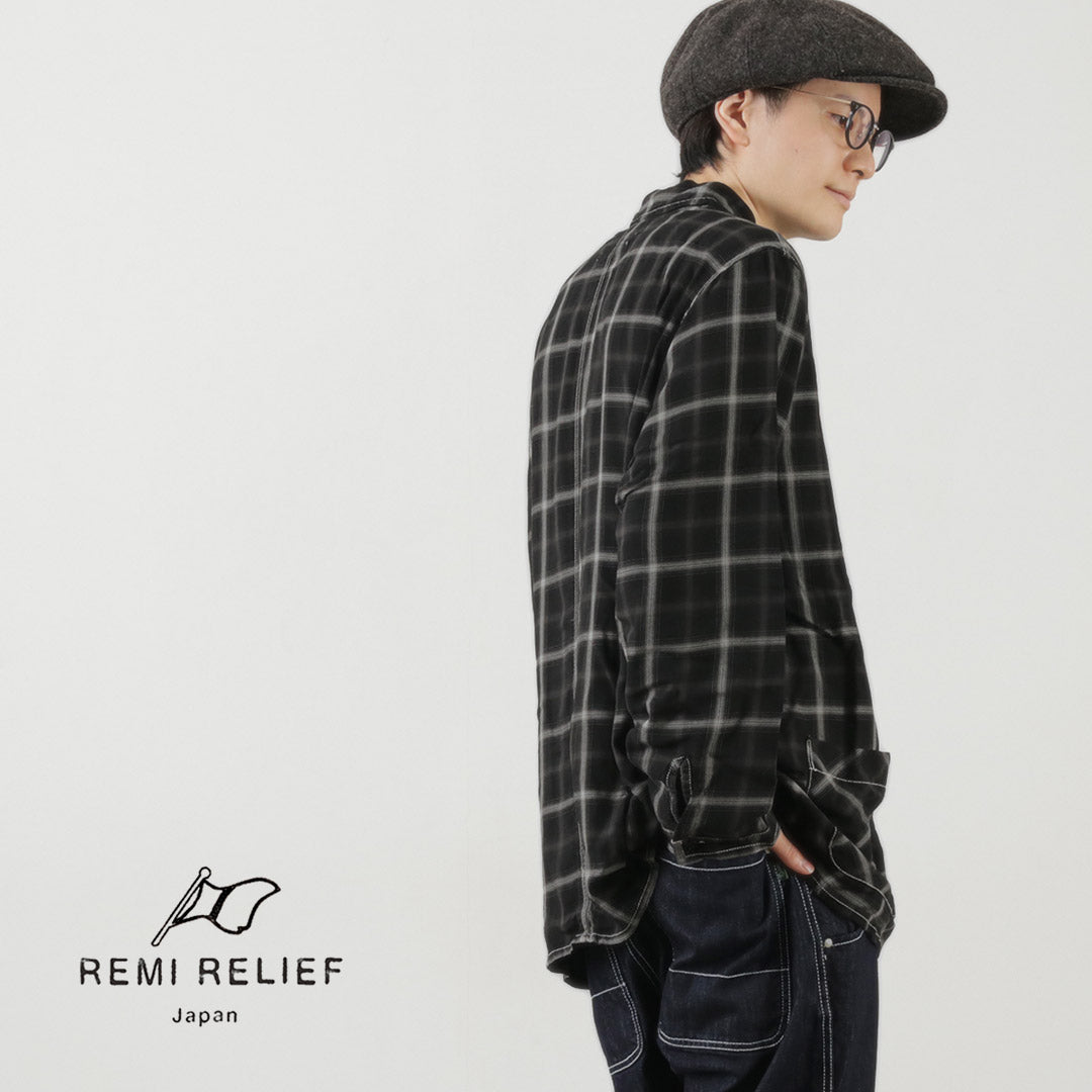 Remi Relief / Rayon 격자 무늬 셔츠