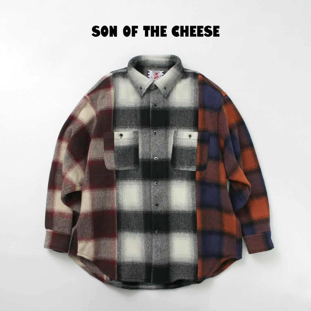 Hijo de la camisa de cheque de queso / loco