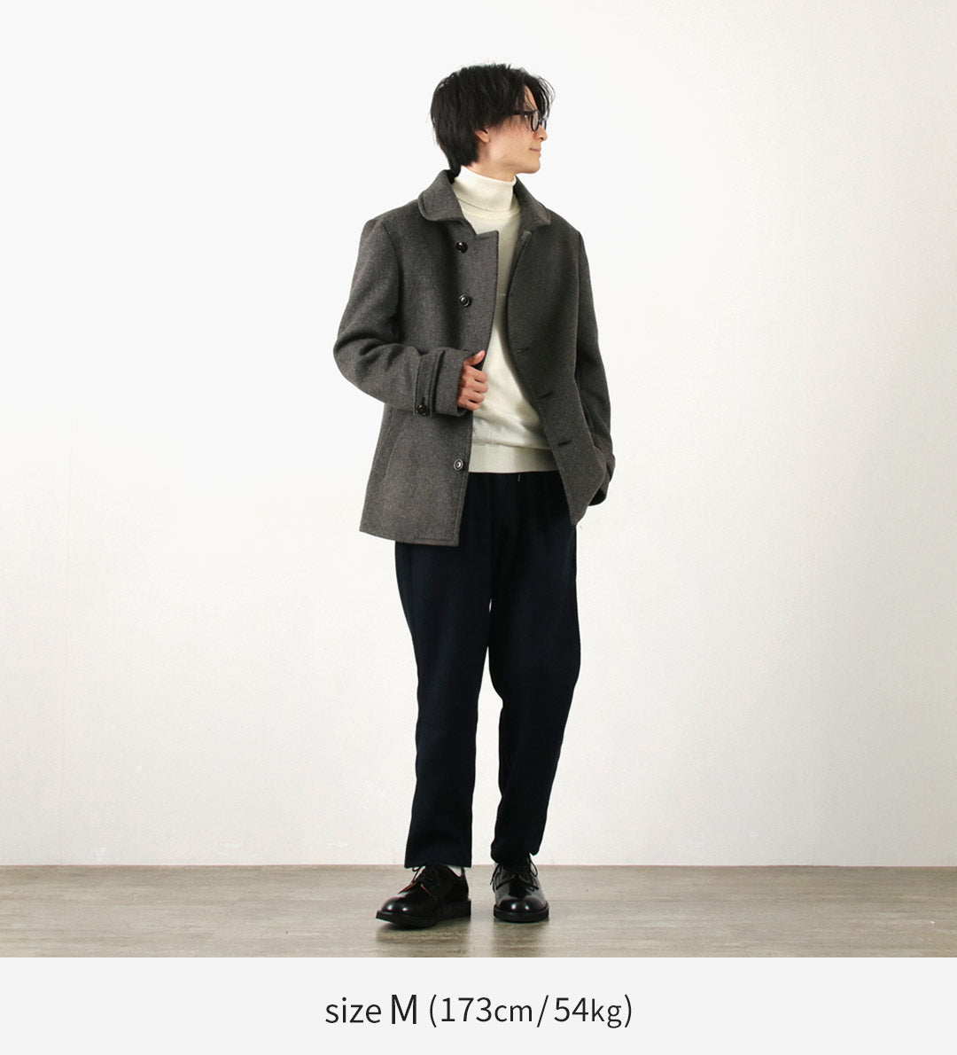 RE MADE IN TOKYO JAPAN / Wool Melton Stand Collar Pea Coat