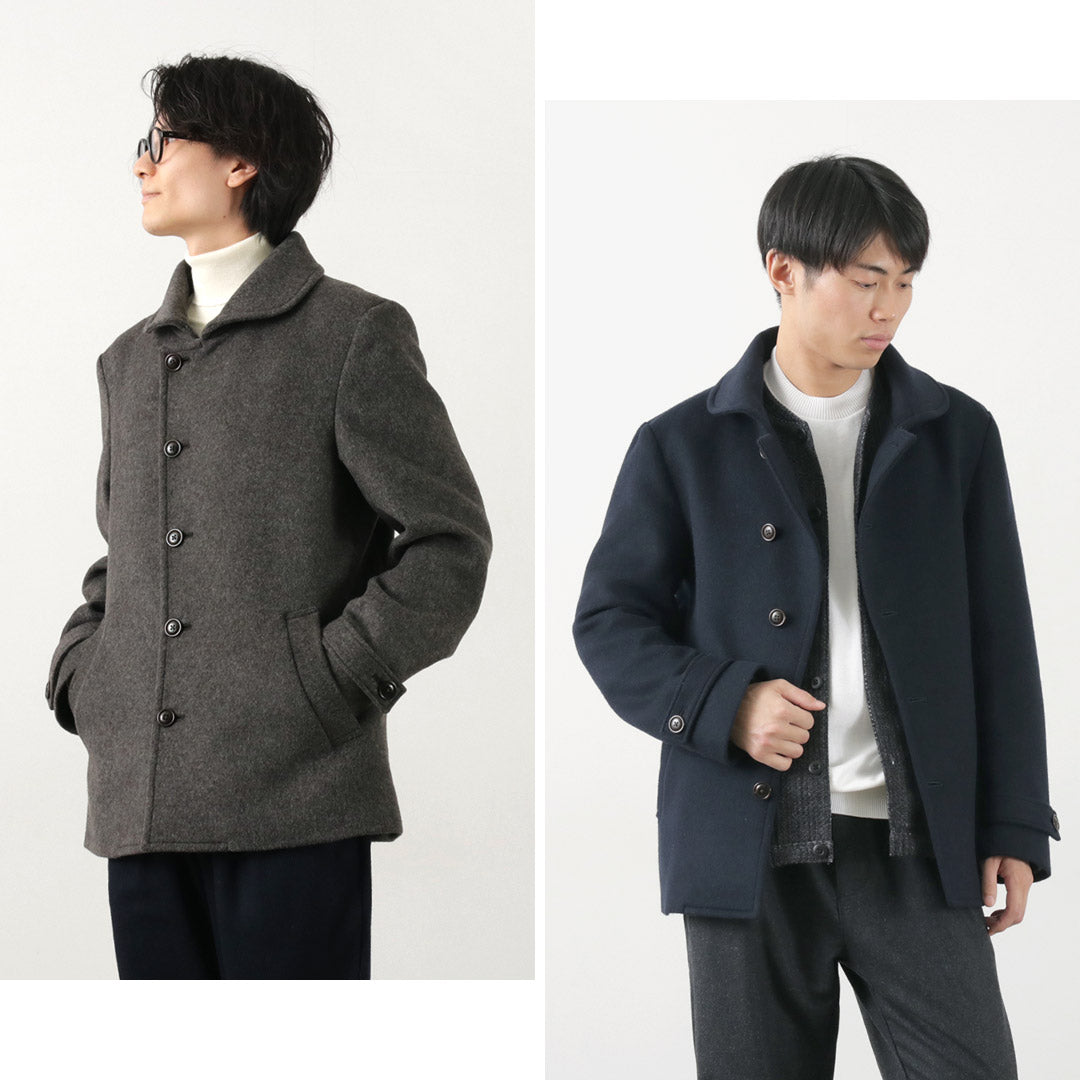 RE MADE IN TOKYO JAPAN / Wool Melton Stand Collar Pea Coat