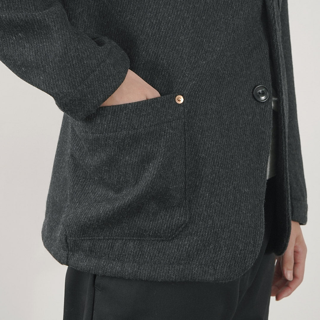 Re fait à Tokyo Japan / Wool Cashmere Kersey Coverall Jacket