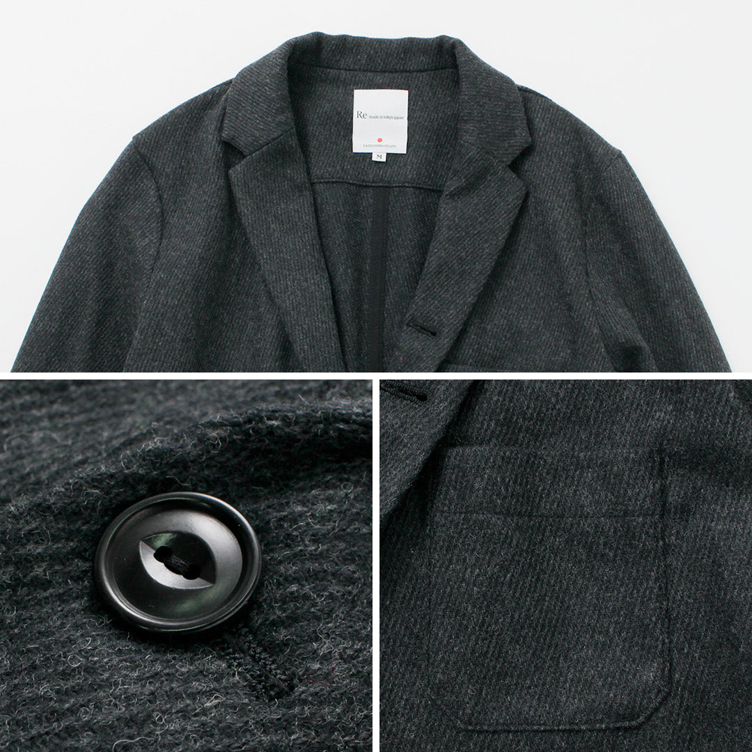 Re fait à Tokyo Japan / Wool Cashmere Kersey Coverall Jacket