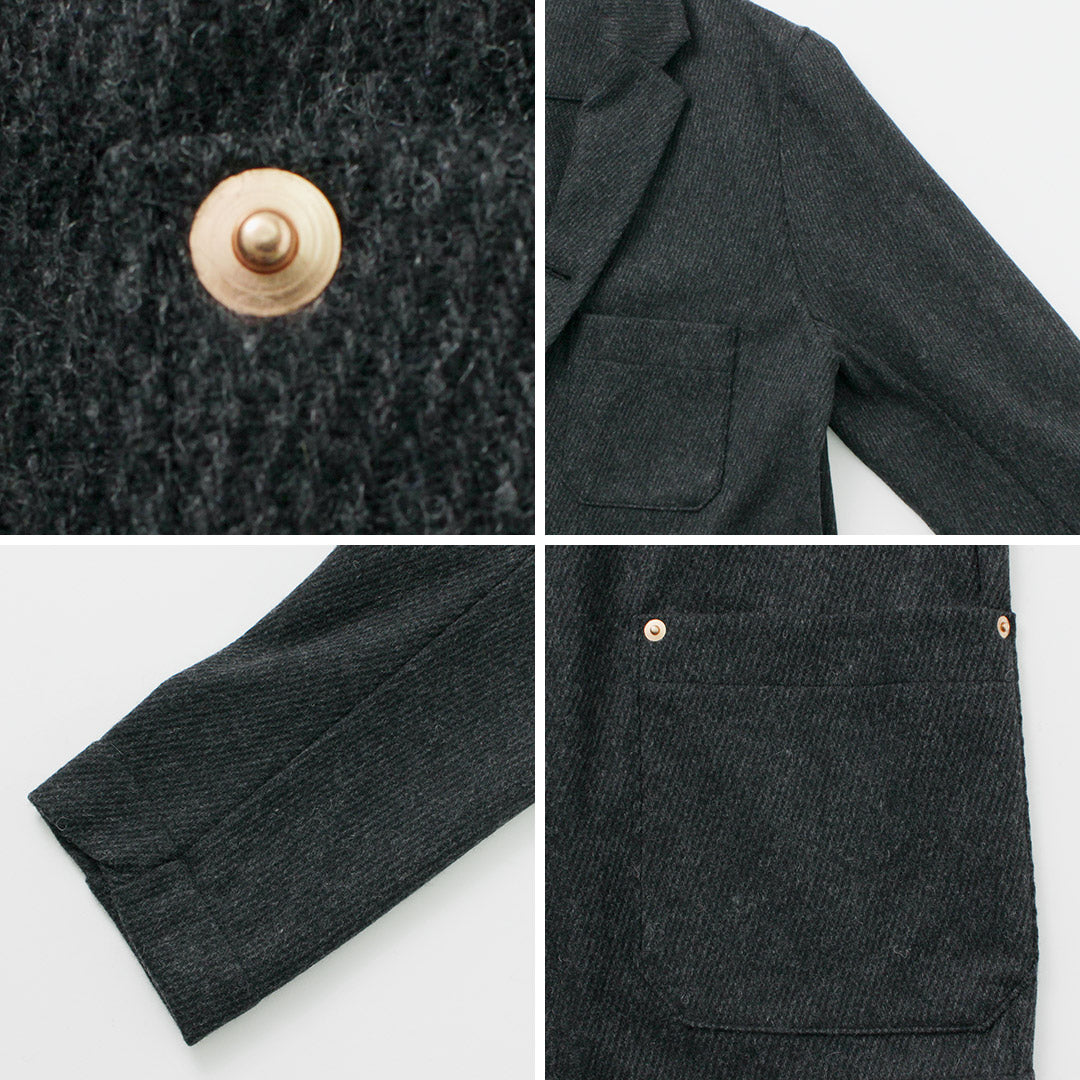 RE MADE IN TOKYO JAPAN / Wool Cashmere Kersey Coverall Jacket