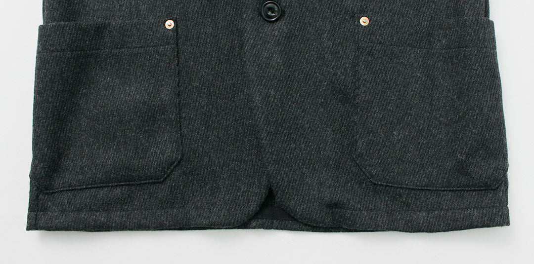 Re fait à Tokyo Japan / Wool Cashmere Kersey Coverall Jacket