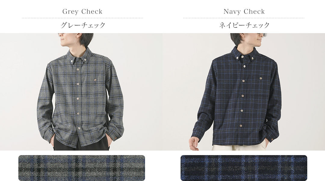 RE Made in Tokyo Japan / Craft Wool Check CPO Button Down Shirt