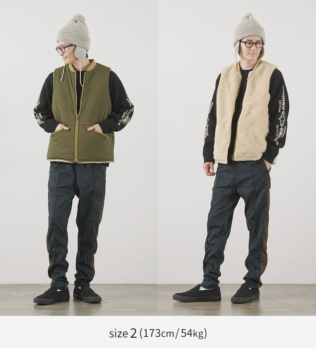 fnor / quiled羊皮boa mil vest