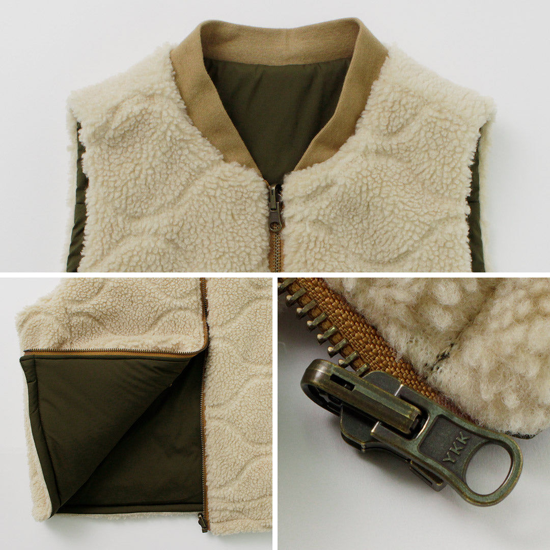 fnor / quiled羊皮boa mil vest