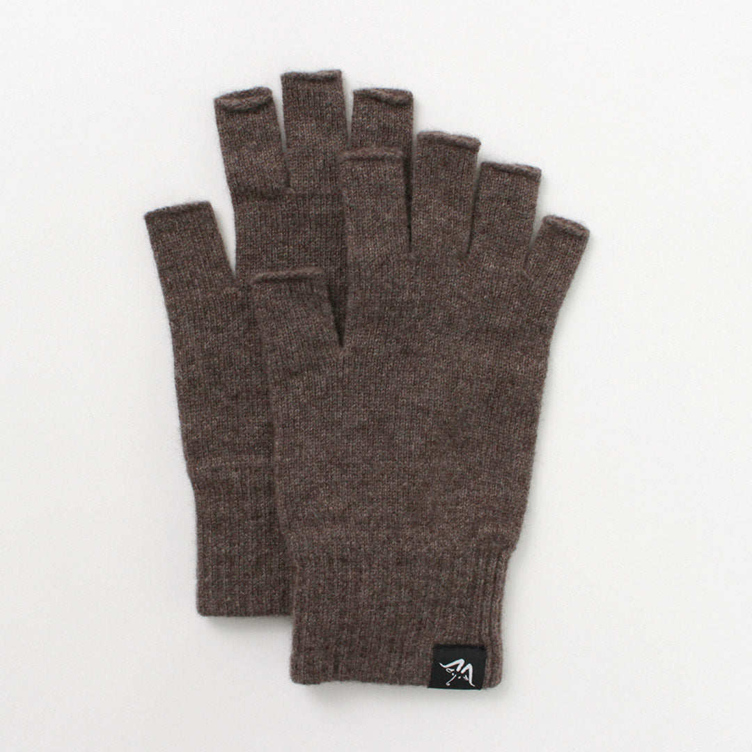 Mooncastle / Stitch Plain Stitch Cachemire Half Finger Gants