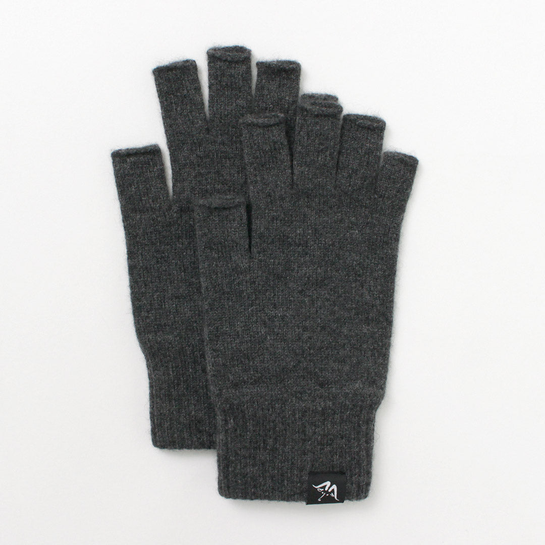 Mooncastle / Stitch Plain Stitch Cachemire Half Finger Gants