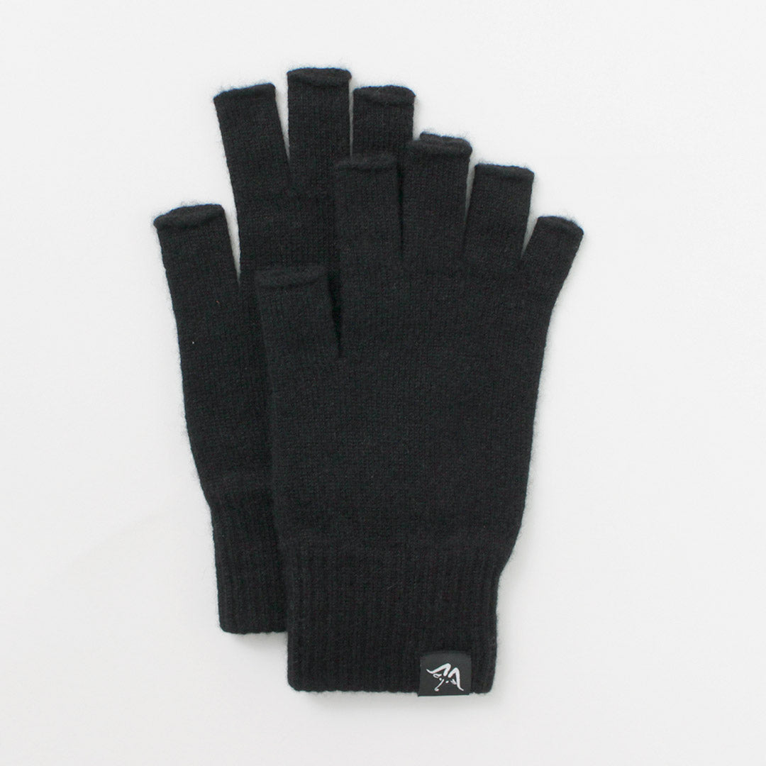 Mooncastle / Stitch Plain Stitch Cachemire Half Finger Gants