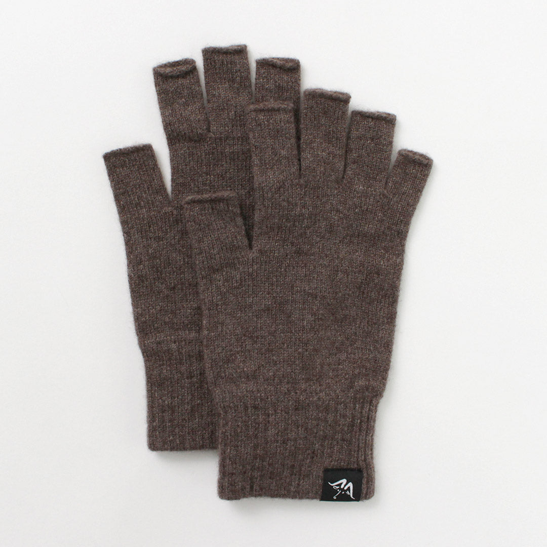 Mooncastle / Stitch Plain Stitch Cachemire Half Finger Gants