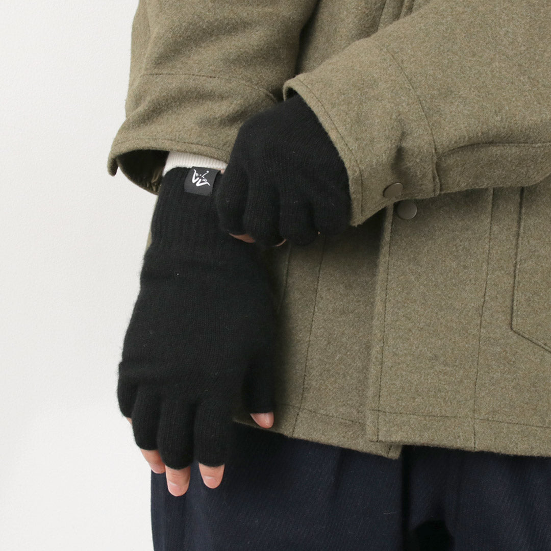 Mooncastle / Stitch Plain Stitch Cachemire Half Finger Gants