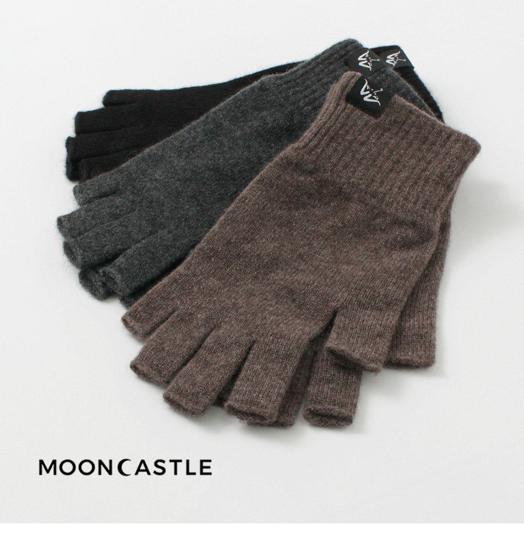 Mooncastle / Stitch Plain Stitch Cachemire Half Finger Gants