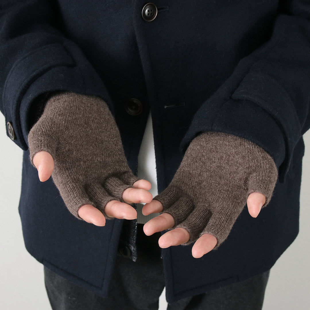 MOONCASTLE / Plain Stitch Cashmere Half Finger Gloves