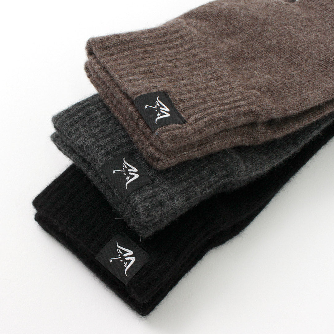 MOONCASTLE / Plain Stitch Cashmere Half Finger Gloves