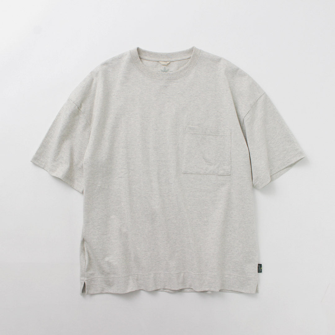 GOHEMP / Wide slit T-shirt Heather