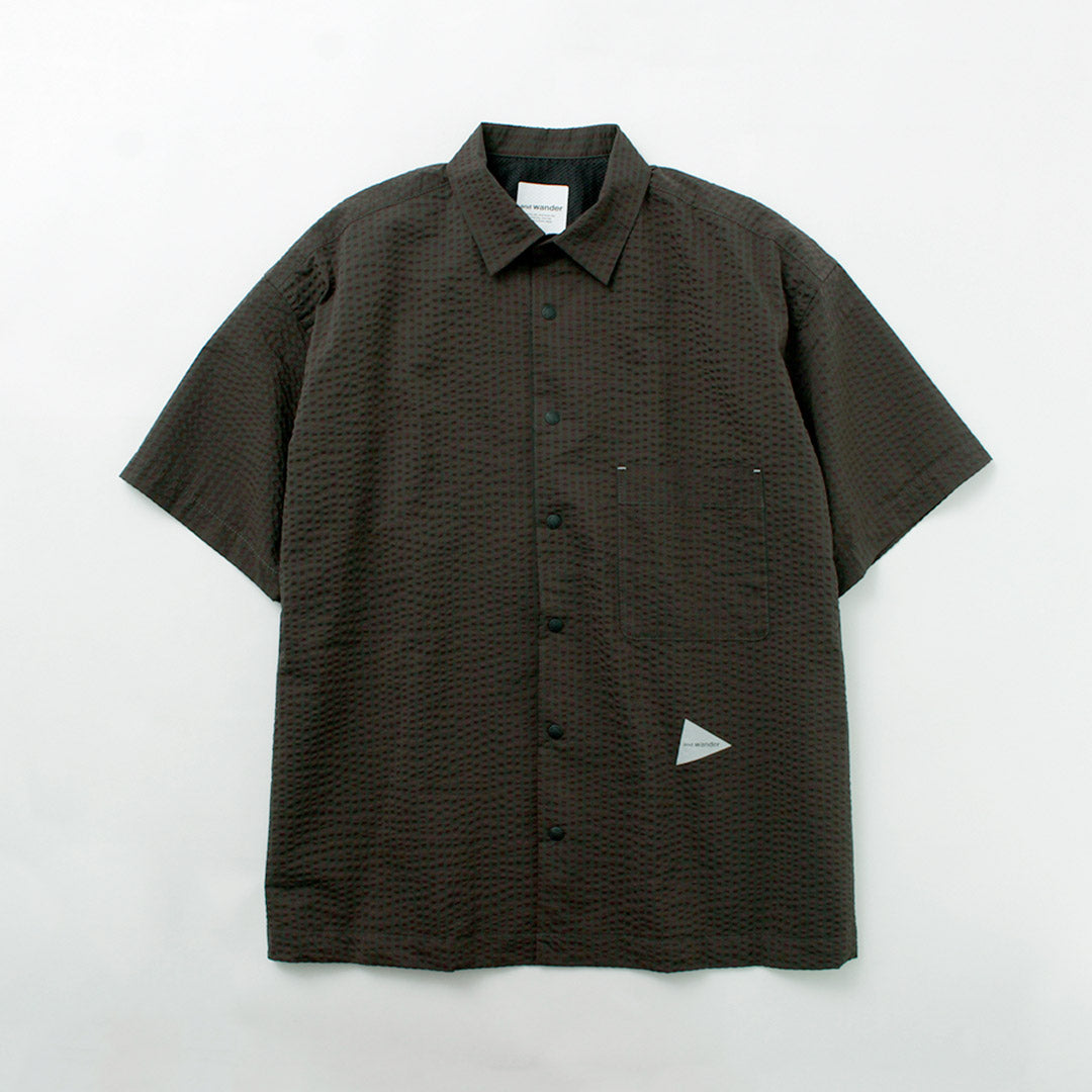 Y vagabundo / seca suave seersucker camisa de manga corta