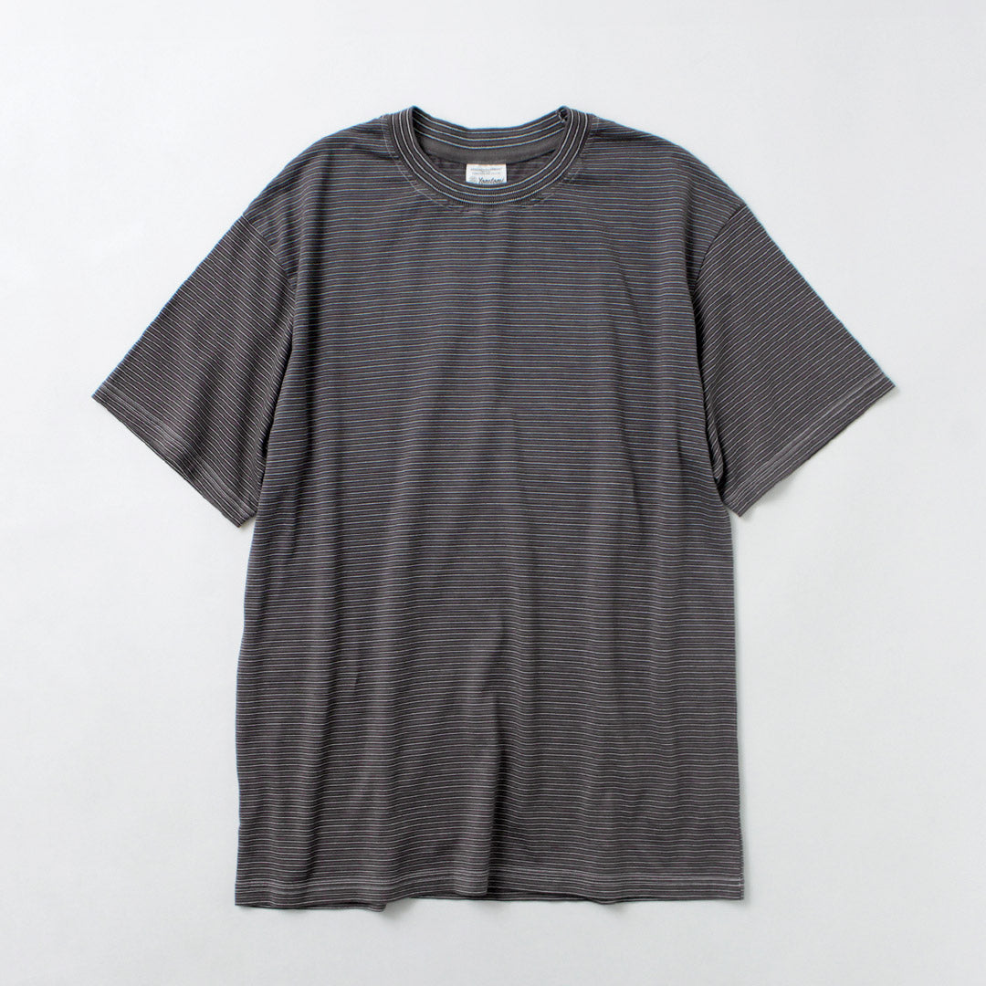 Yonetomi新基本 /服裝染料條紋T卹