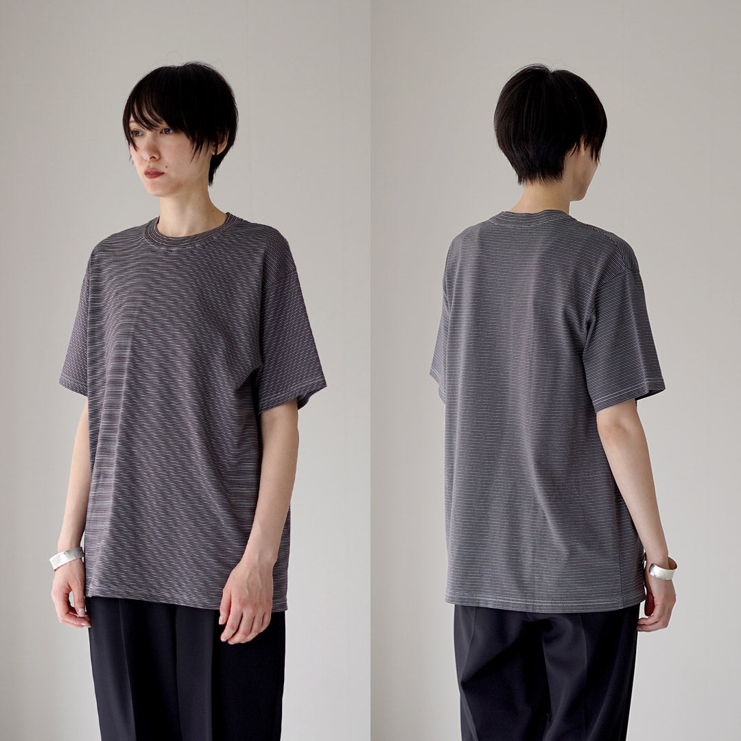 Yonetomi新基本 /服裝染料條紋T卹