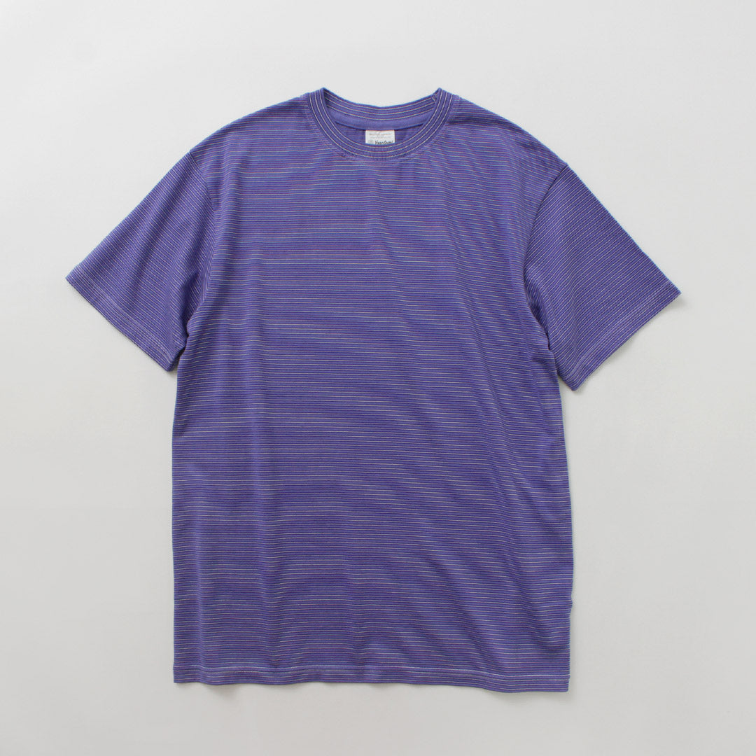 YONETOMI NEW BASIC / Garment Dye Striped T-Shirt