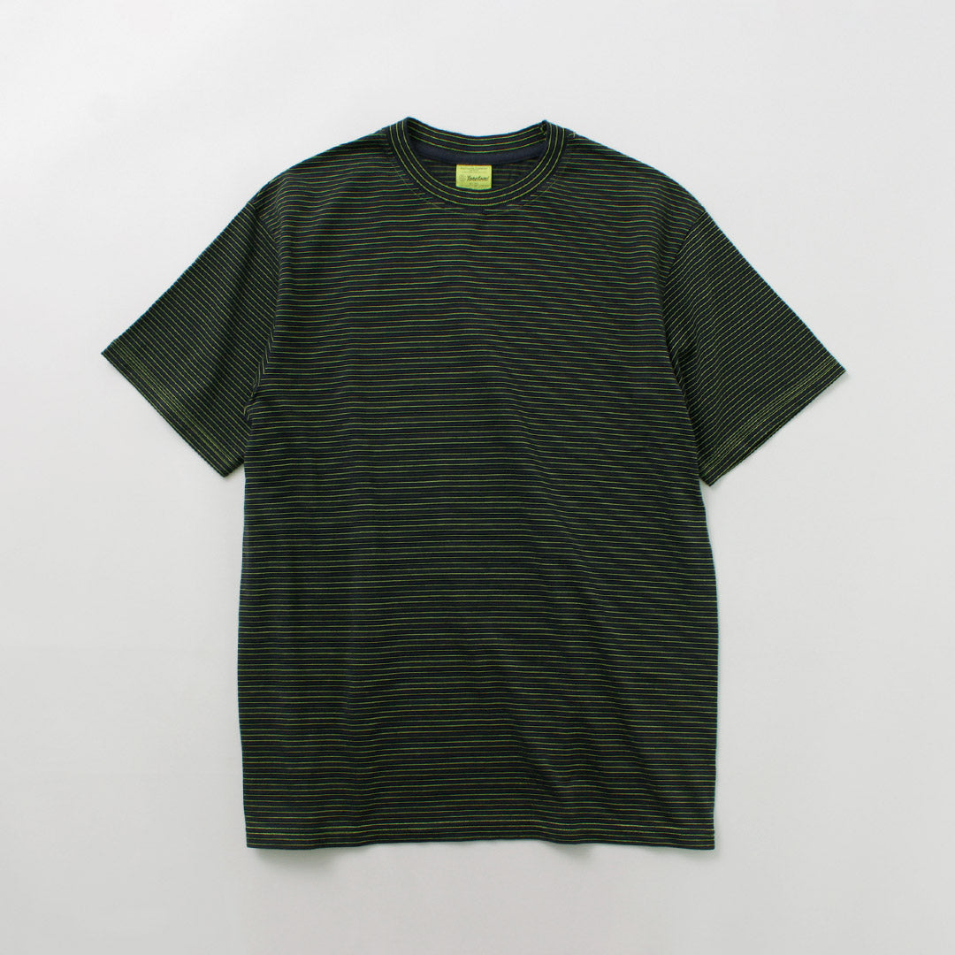 YONETOMI NEW BASIC / Garment Dye Striped T-Shirt