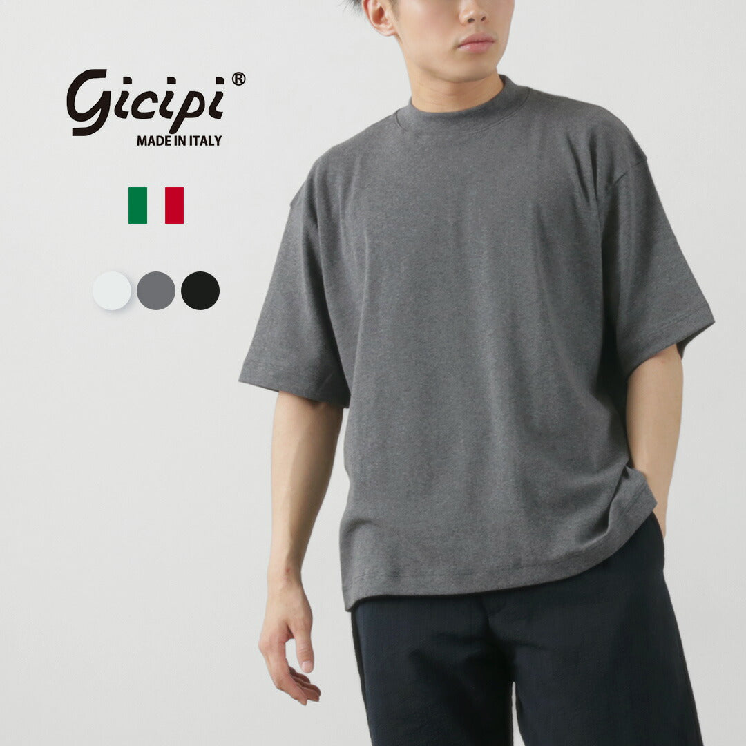 GICIPI / VONGOLA Mock Neck Relaxed Fit Milled T-Shirt