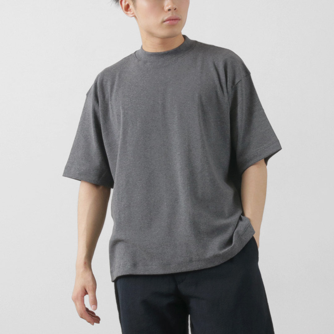 GICIPI / VONGOLA Mock Neck Relaxed Fit Milled T-Shirt