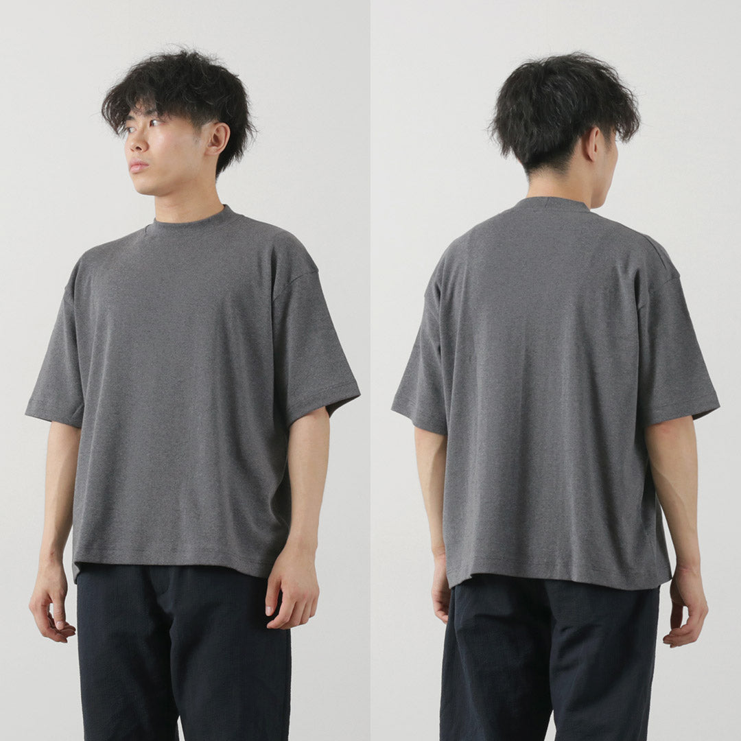 GICIPI / VONGOLA Mock Neck Relaxed Fit Milled T-Shirt