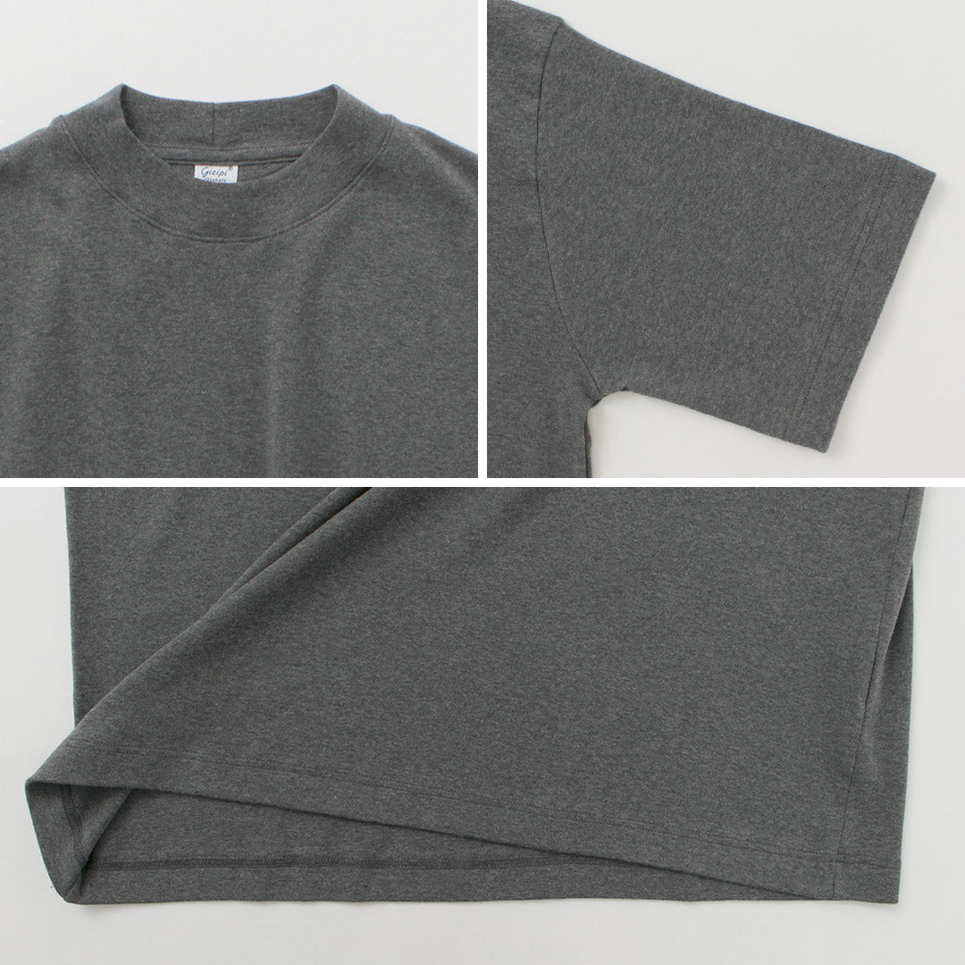 GICIPI / VONGOLA Mock Neck Relaxed Fit Milled T-Shirt