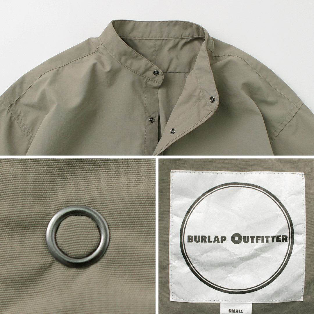 BURLAP OUTFITTER / 7/10 Sleeve Band Collar Shirt