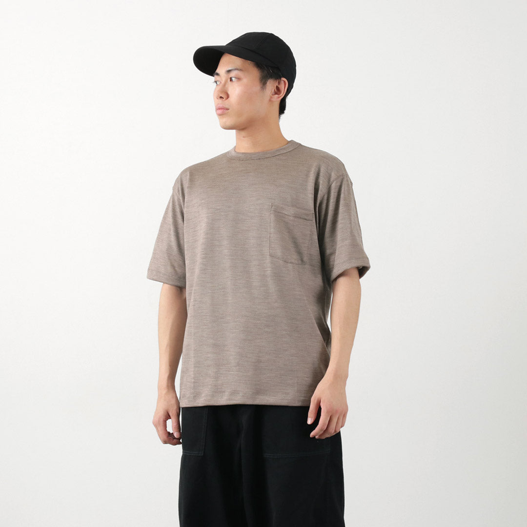 BURLAP OUTFITTER / Short Sleeve Merino Wool Pocket T-Shirt